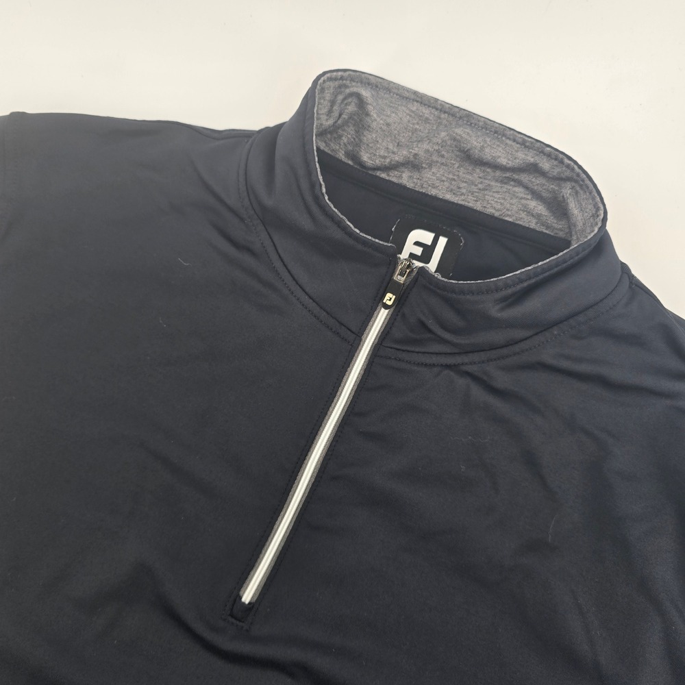 FootJoy Mens Large Black Quarter Zip Pullover Mind Over Matter Golf Sweater
